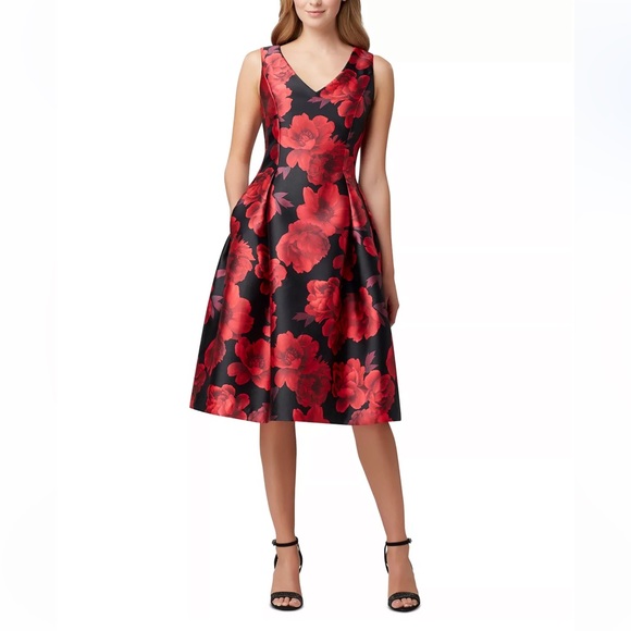 Tahari Dresses & Skirts - NWT Tahari  ASL Sleeveless Floral Jacquard A-Line Dress Size:8